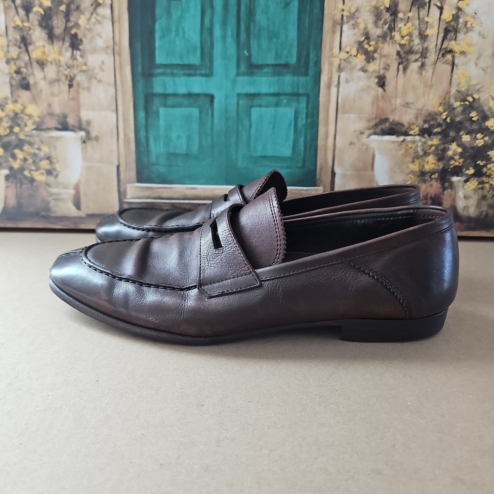 ZEGNA "Lasola" penny loafers in premium lambskin leather Stacked‎ heel Square 10
